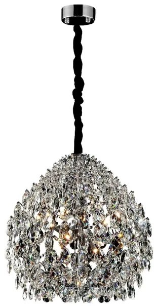 Pendente Cristal Metal Cromado 80cm Glamour
