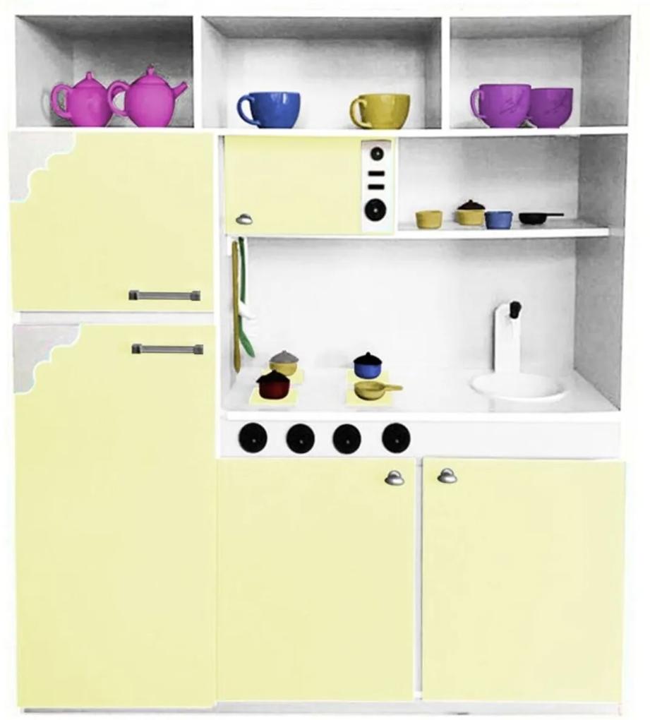 Cozinha de Brinquedo Criança Feliz Infantil 130cm Amarelo/Branco