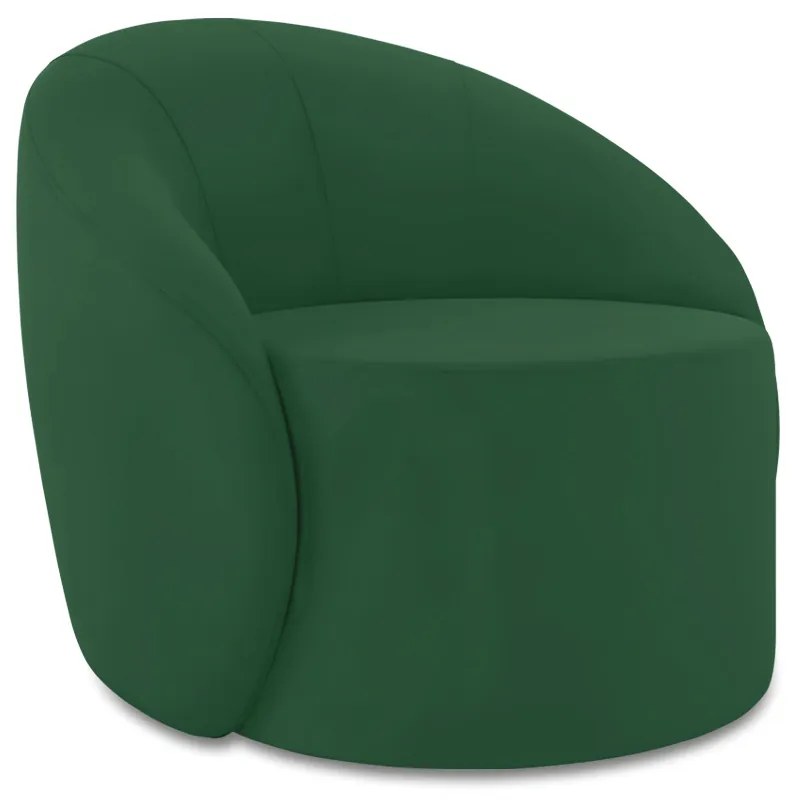 Poltrona Decorativa Orgânica Giratória Lua Veludo D03 - D'Rossi - Verde