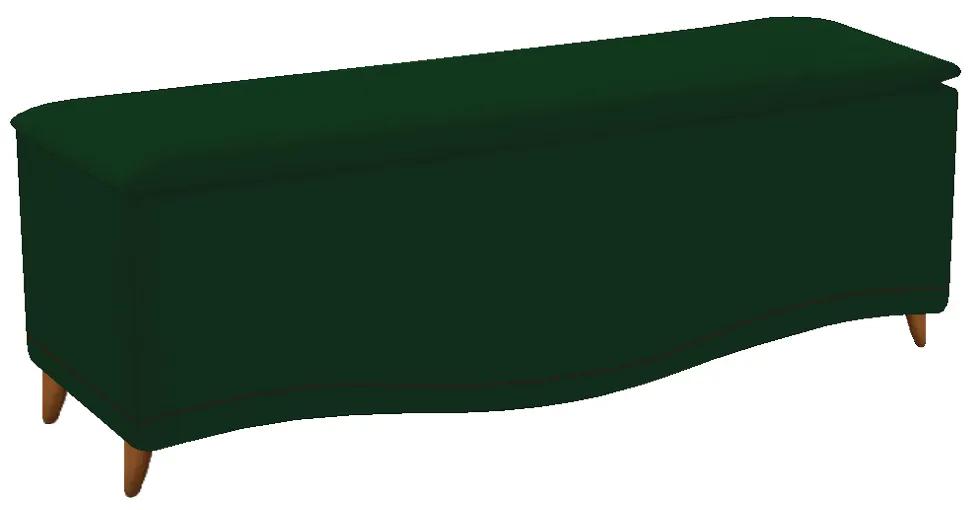 Calçadeira Estofada Yasmim 195 cm King Size Suede Verde - ADJ Decor