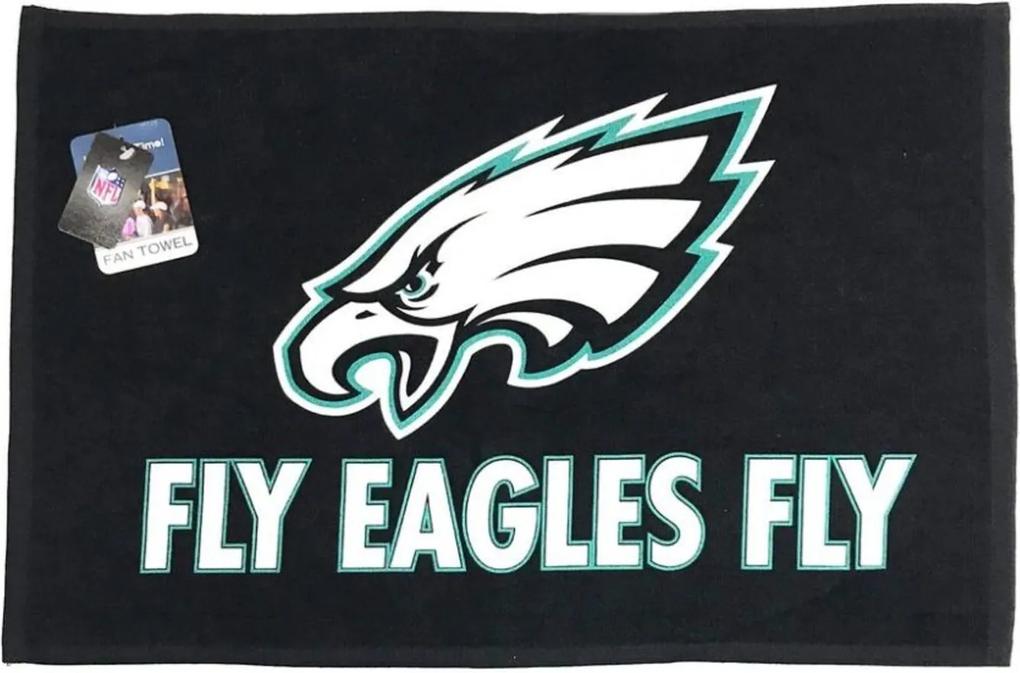 Toalha Torcedor NFL Fan 38x63cm Philadelphia Eagles Preto
