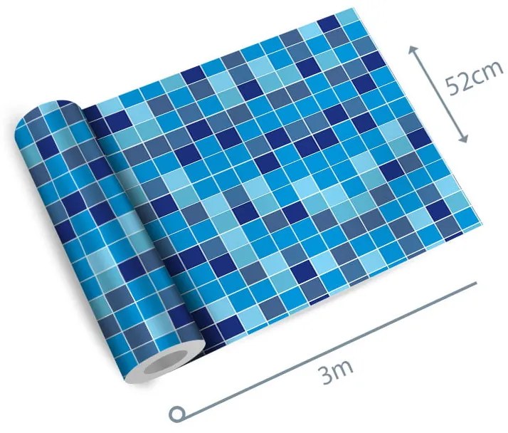 Papel de parede adesivo pastilha azul