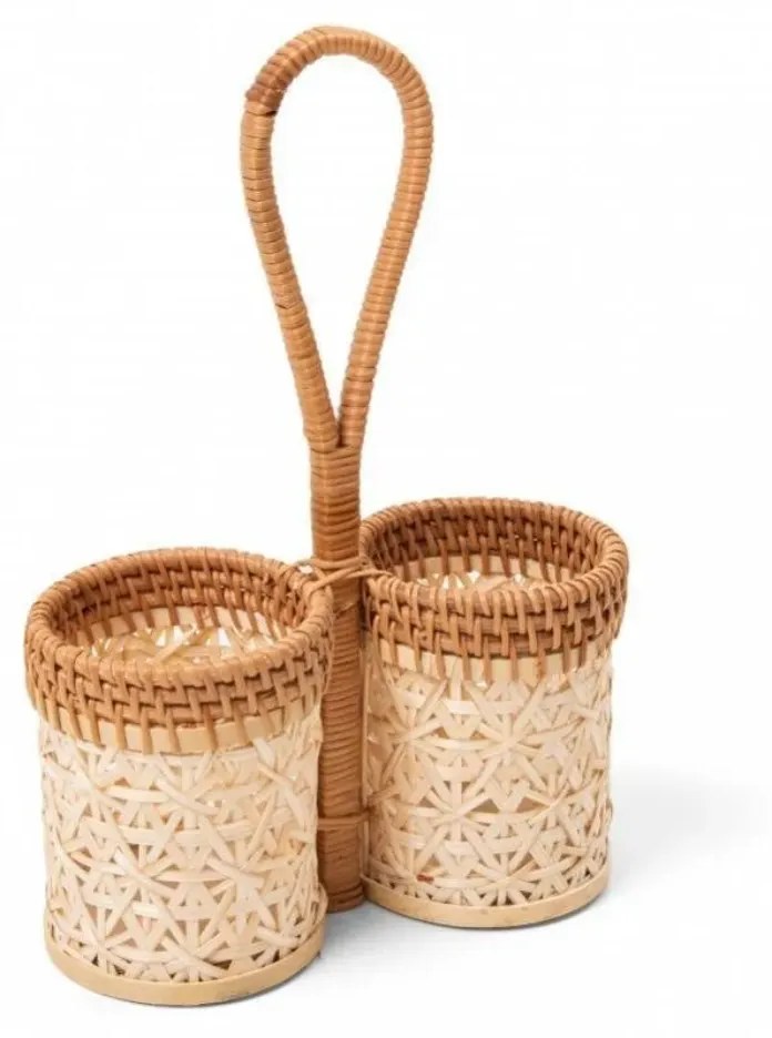 Porta Galheteiro 25Cm Rattan Natural - Copa & Cia