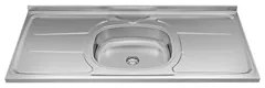 Balcão Gabinete Com Pia Inox 120cm 3 Portas e 1 Gaveta Tatiane Branco/