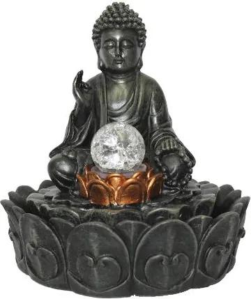 Fonte de Água Buda Sentado na Flor de Lótus (26cm) - 110v
