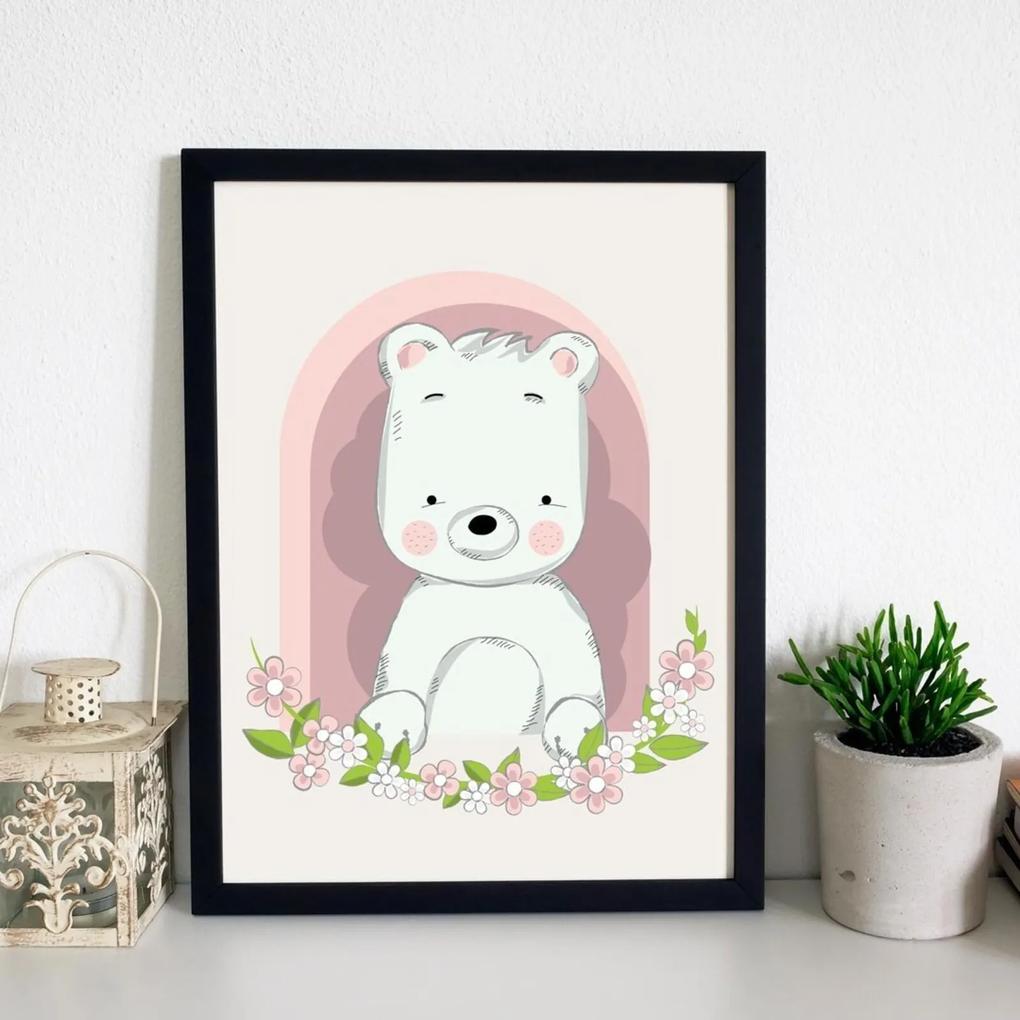 Quadro Decorativo Infantil Urso Baby Preto - 20x25cm