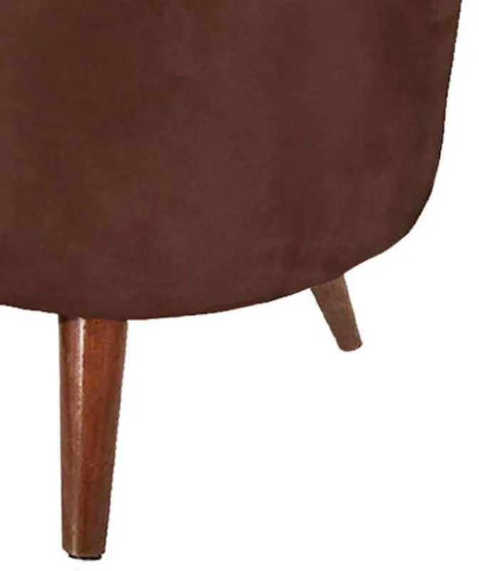 Puff Banqueta Decorativa Dora Redondo Suede - S06 - Marrom