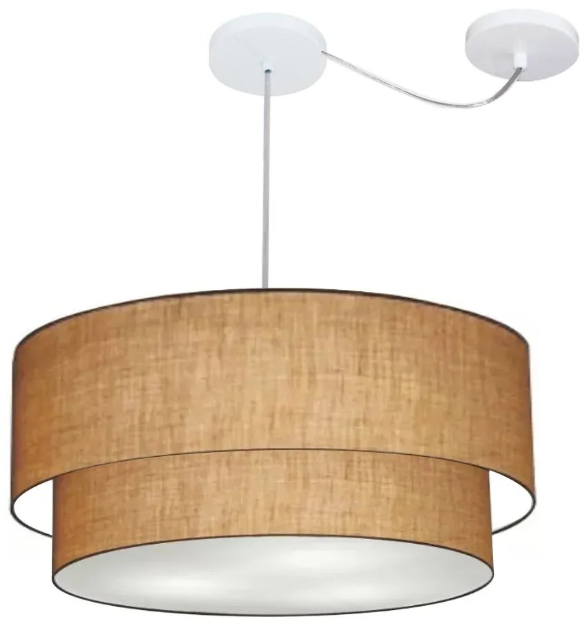 Lustre Pendente Cilíndrico Com Desvio Palha MJ-4367 Para Mesa de Jantar e Estar