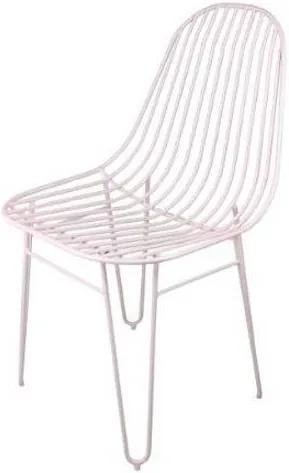 Cadeira Invisi Trama Rosa Base Aco Rosa 45 cm - 59977 Sun House