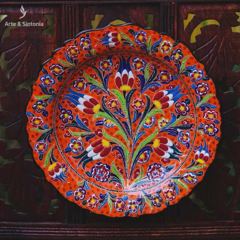 Prato Mandala em Cerâmica 30cm