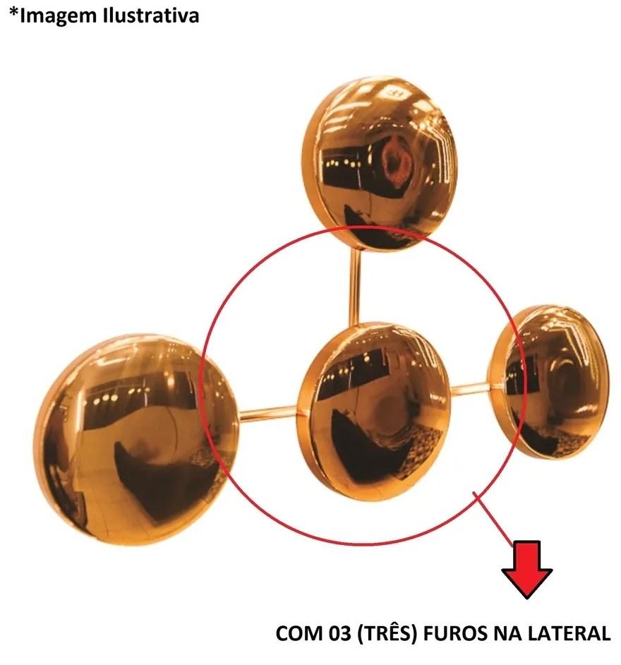 Arandela Galáxia 1Xpci Led 5W 220V Ø12X5Cm (C/ Três Furos Na Lateral)... (CP-M - Champagne Metálico)