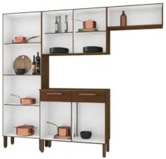 Cozinha Compacta Com Balcão 221cm Vivian Nogueira/Off White Z06 - Mpoz