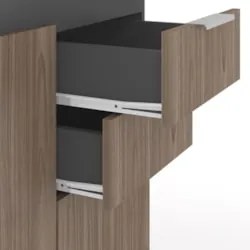 Armário de Cozinha Com Tampo CP01 180cm Pérola Grafite/Freijó Z34 - Mp