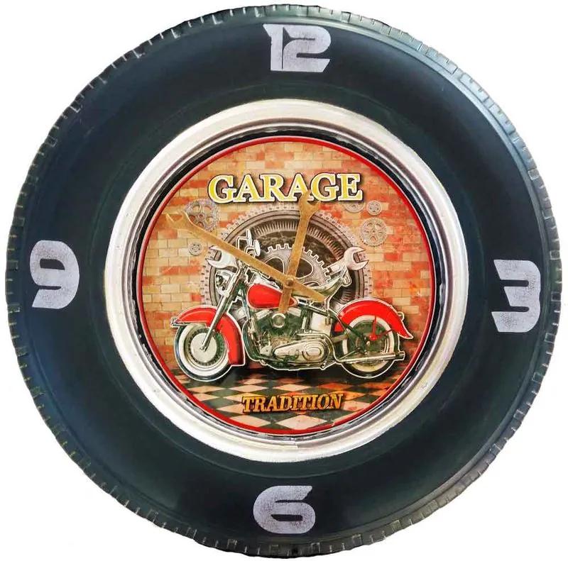 Relógio De Parede Pneu Com Led E Controle Remoto Garage Tradition