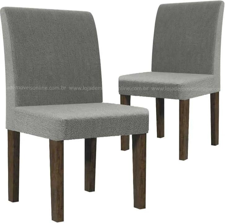 Cadeira Para Sala De Jantar Europa Rv Móveis (2 Unidades) - Imbuia/cinza