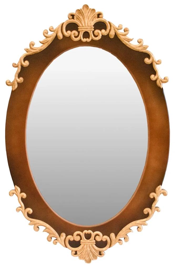 Espelho Oval Vintage - Vintage com Dourado Envelhecido Clássico Kleiner