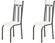Kit 2 Cadeiras Anatômicas 0.120 Estofada Craqueado/Branco - Marcheli