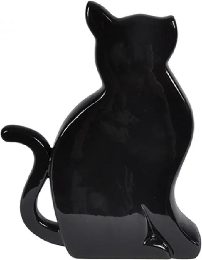 escultura gato FLAT resina preta 15cm Ilunato XD0040