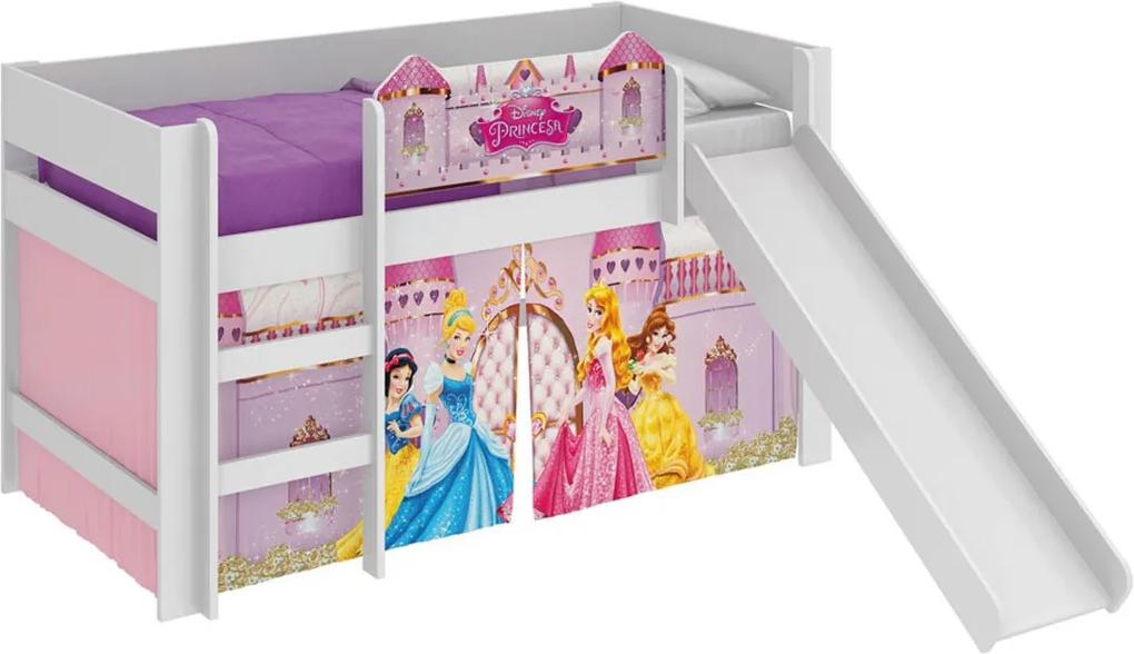 Cama C/Escor Princesas Disney Play Branco-Acetinado Pura Magia