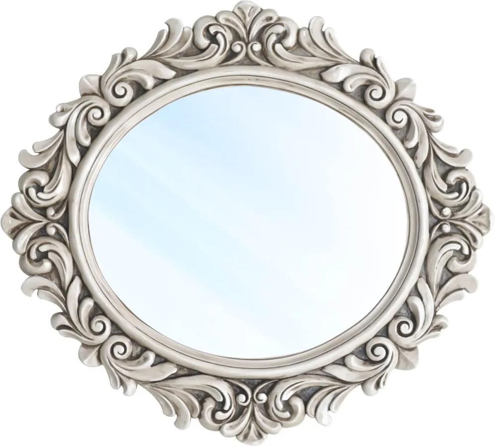 Espelho Veneza Entalhado Resina Pátina Branca Design de Luxo