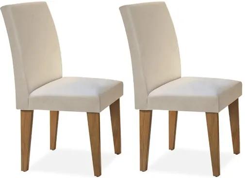 Kit 2 Cadeiras de Jantar, Imbuia, Veludo Creme, Euro II