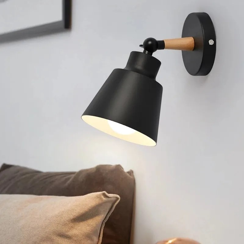 Arandela Luminária Lâmpadas de parede modernas com interruptor plugue da ue lâmpada cabeceira luminária para o quarto estudo loft sala direção e27 arandela abajur - A - 1 Peça Plugue Brasil