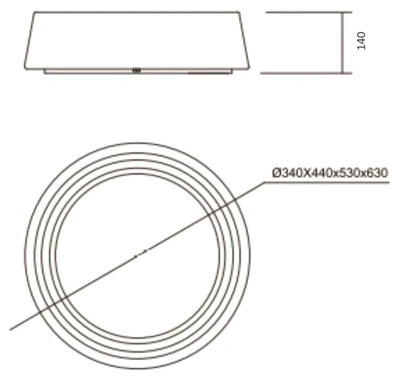 Plafon Rubi Ø34X14Cm Led 16,4W Bivolt | Usina 19060/34 (MR-T - Marrom Texturizado, 4000k)
