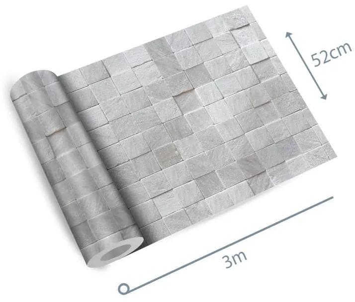 Papel de parede adesivo pedra cubos brancos