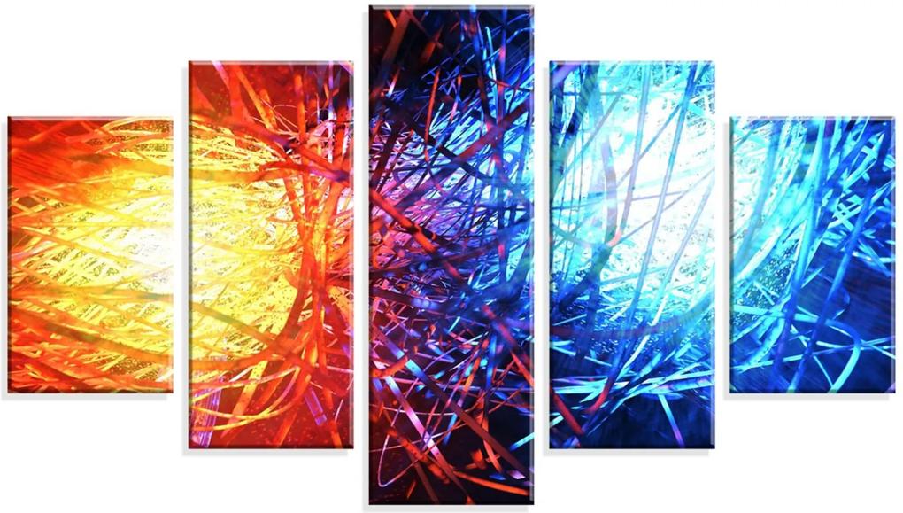 Conjunto de 5 Telas Wevans em Canvas 90x160 Luz Colorido