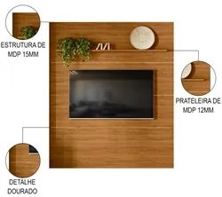 Painel para TV 75 Polegadas 208cm Piso ao Teto André M01 Naturale - Mp