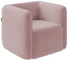 Poltrona para Sala de Estar Decorativa Quadrada Maggie K04 Veludo Rosê