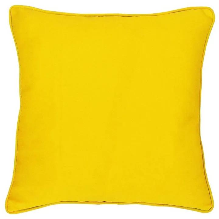 Capa de Almofada Valentina Liso Amarelo Sol com Vi&eacute;s 45x45cm