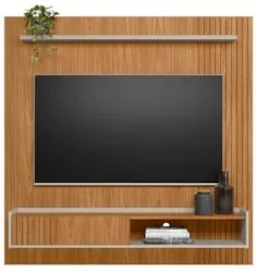 Painel Para TV 65 Pol com Bancada Suspensa 160cm Luke L06 Nature/Off W