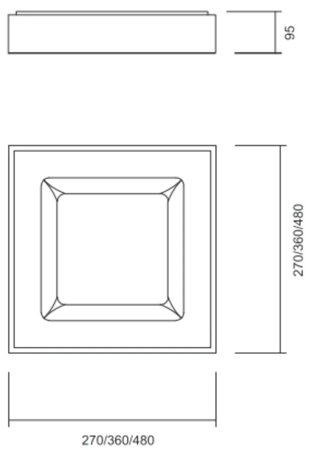 Plafon Belize 48X48Cm Led 36,8W Bivolt | Usina 19010/48 (GF-M Grafite Metálico, 4000k)