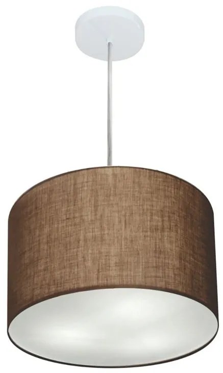 Lustre Pendente Cilíndrico Vivare Md-4211 Cúpula em Tecido 35x25cm - Bivolt