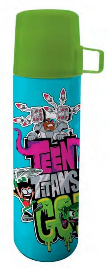 Garrafa Térmica 350 ml com Caneca Jovens Titãs - Teen Titans
