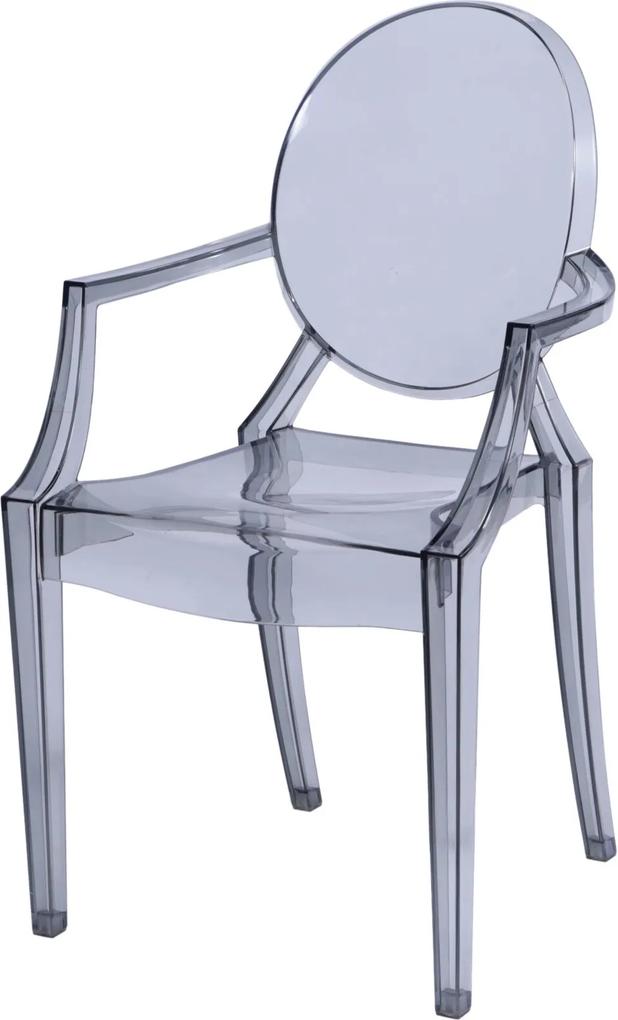 Cadeira de Jantar invisible com Braço OR Design Cinza