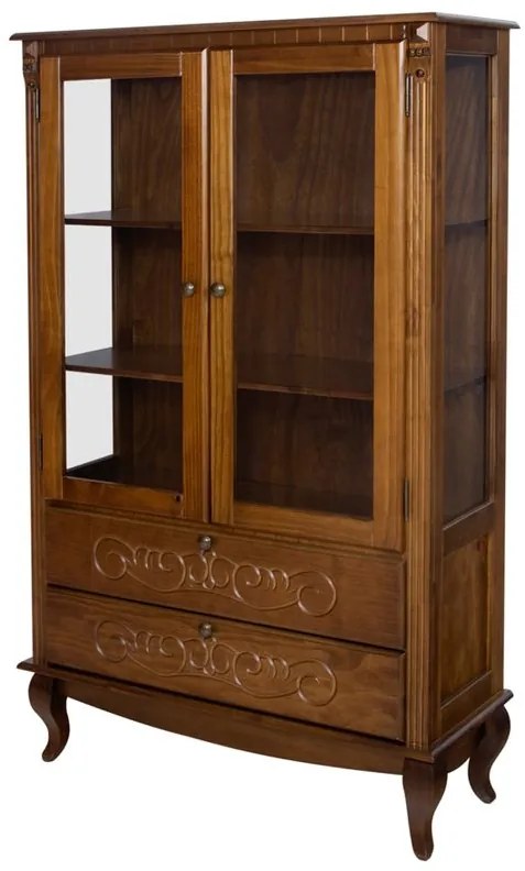 Cristaleira Country com Gaveta e Vidros Laterais - Wood Prime TA 29484