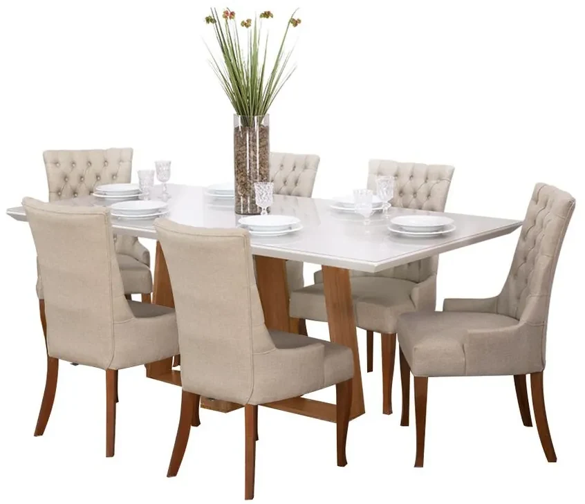 Conjunto Mesa de Jantar com 6 cadeiras - COLUMBIA