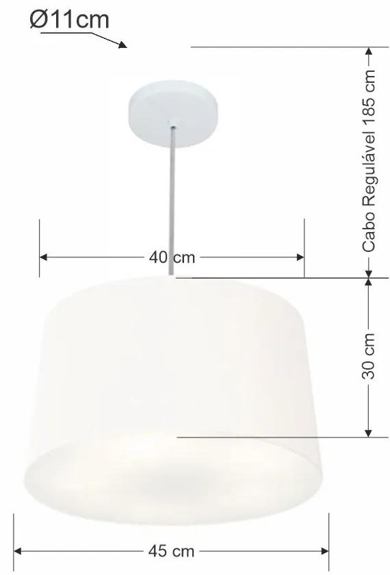 Pendente Cone Branco MJ-4156 Para Mesa de Jantar e Estar
