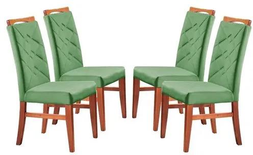 Kit 4 Cadeiras de Jantar Estofada Verde em Veludo Almere