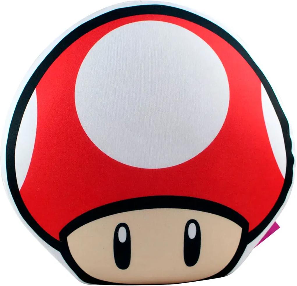 Almofada Formato Cogumelo Vermelho Super Mario FBA