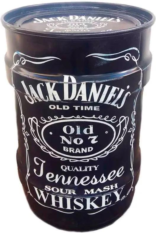 Tambor Decorativo Pequeno Jack Daniels Preto