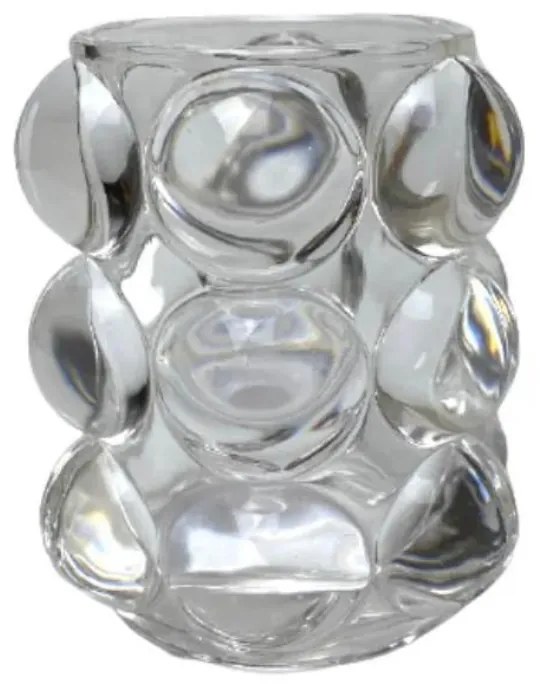 Castiçal Bolas Vidro Clear 9,5Cm