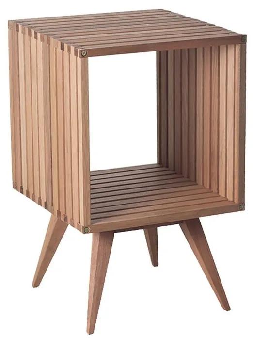 Mesa lateral Madeira Ripado Dominoes 45x45 cm - Wood Prime MR 34641