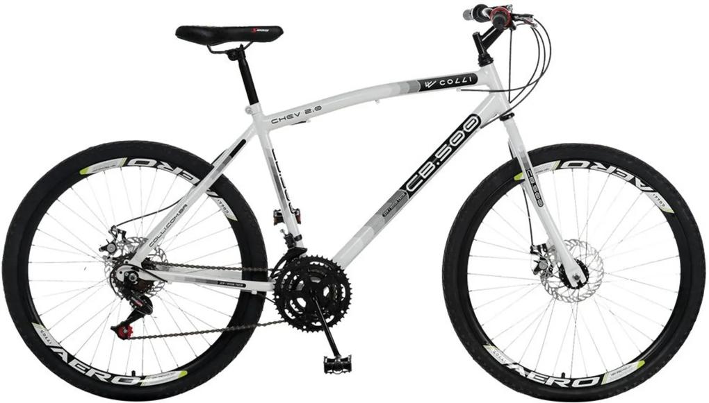 Bicicleta Esportiva Aro 26 Freio a Disco 21 Marchas CB 500 Quadro 19 Aço Branco - Colli Bike