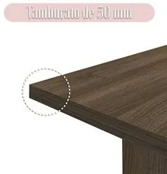 Mesa de Reunião 204cm Tamburato Executiva A06 Marrom/Preto - Mpozenato