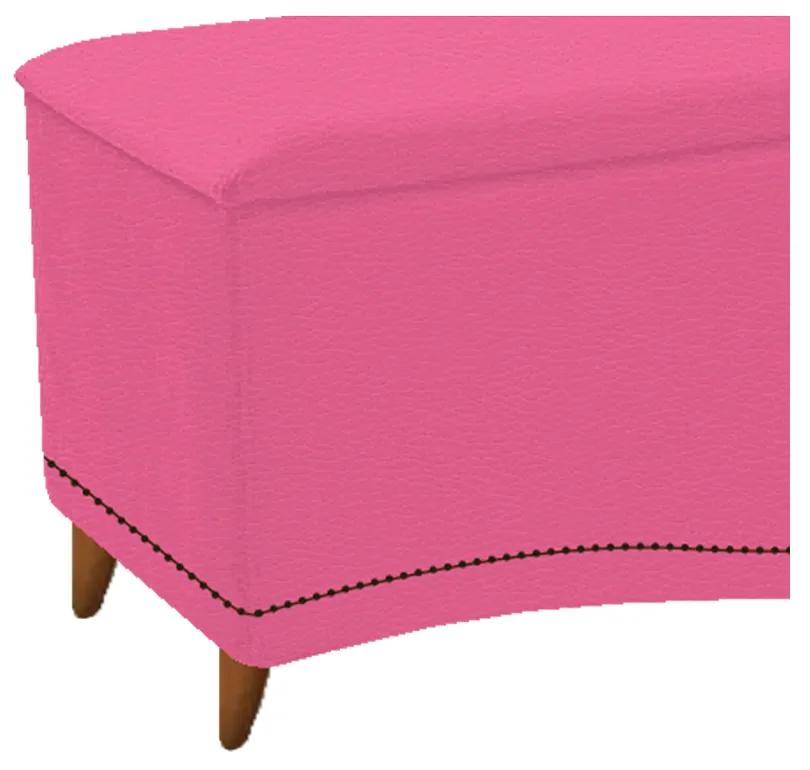 Calçadeira Estofada Yasmim 90 cm Solteiro Corano Pink - ADJ Decor