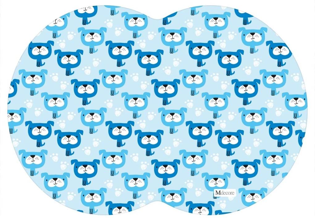 Tapete PET Mdecore Geométrico Cachorro Azul 54x39cm