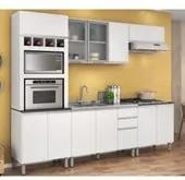 Cozinha Completa Modulada Ebani Branco em MDF 5 Módulos Nicioli